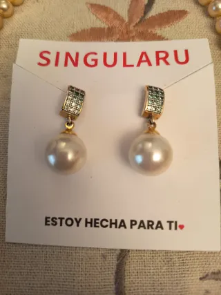 Conjunto collar y pendientes perlas