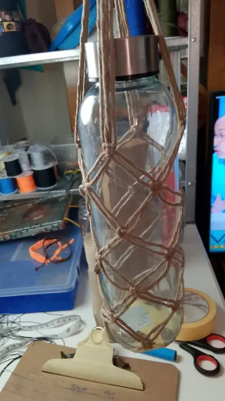 Porta botellas macramé