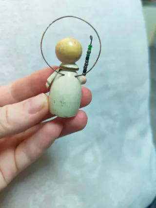 Kokeshi bambola Angelo in legno vintage