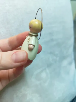 Kokeshi bambola Angelo in legno vintage