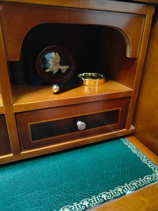 Mueble Escritorio vintage de madera con tapa