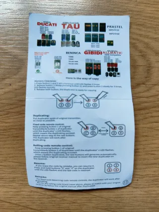 Mando universal para puertas automáticas