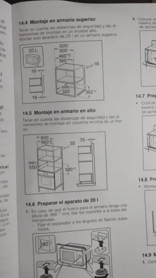 Microondas Balay Encastrable de 20 litros