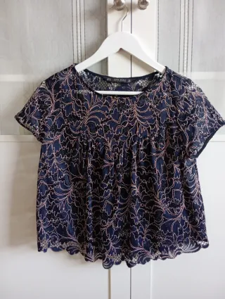 Blusa Zara calada azul marino Talla M