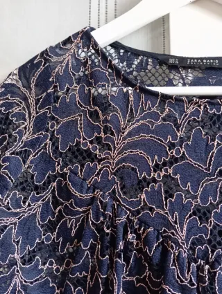 Blusa Zara calada azul marino Talla M