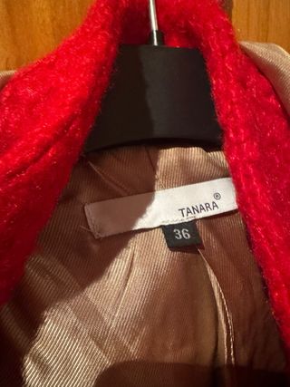 Casaco sobretudo vermelho S com capuz com pêlo