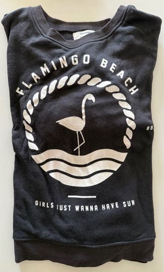 Sudadera Flamingo Beach negra de Pull&Bear