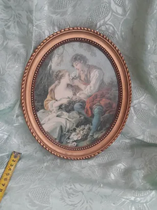 Cornice ovale resina dorata con immagine