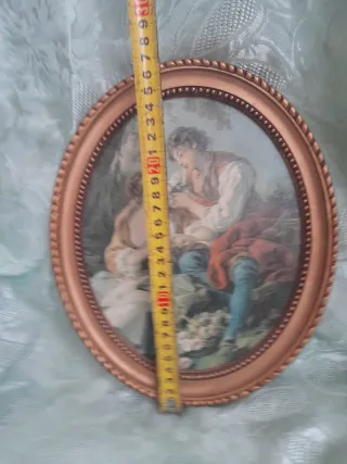 Cornice ovale resina dorata con immagine