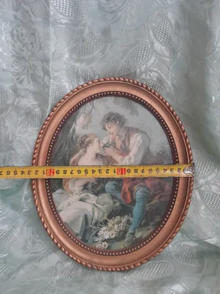 Cornice ovale resina dorata con immagine