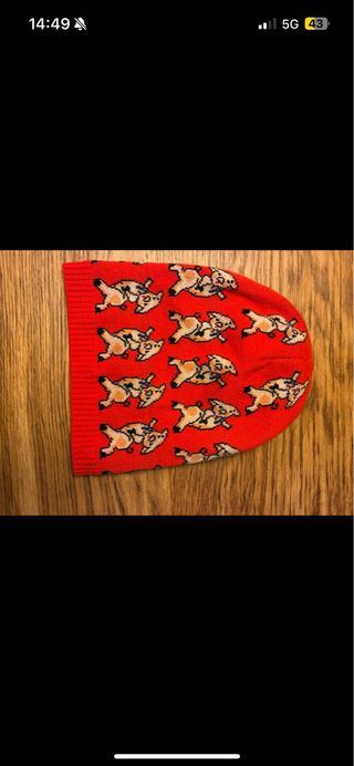 Gorro Gucci Rojo Cerditos
