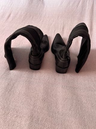 Stivali neri punta tonda con tacco