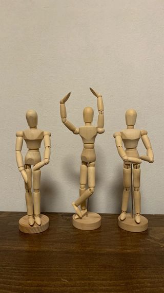 3 Maniquíes Articulados Madera 20cm