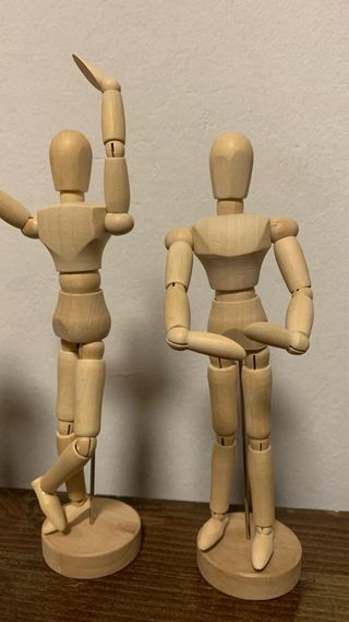 3 Maniquíes Articulados Madera 20cm