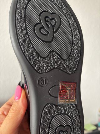 Zapatos niña  negros talla 31 medida pie 19,6