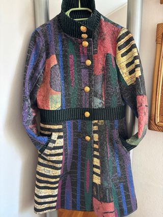 Cappotto Love Love damascato multicolor