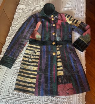 Cappotto Love Love damascato multicolor