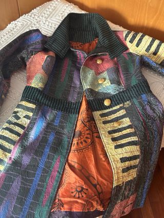 Cappotto Love Love damascato multicolor