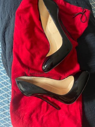 Zapatos Louboutin Tacón Alto Charol Negro