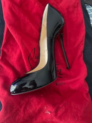 Zapatos Louboutin Tacón Alto Charol Negro