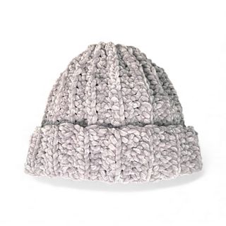 Cappellino in ciniglia grigio
