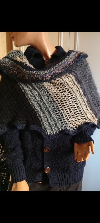 Maxi sciarpa in lana , articolo artigianale