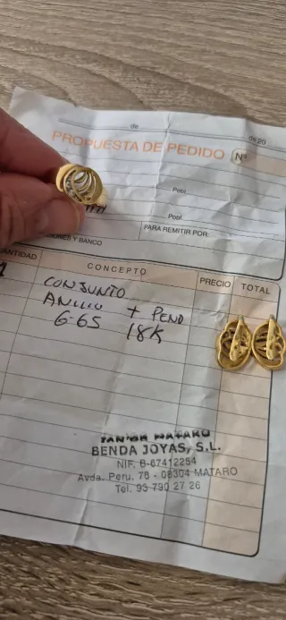 junto de Joyas Oro 18k 7 gramos 90 por gramo