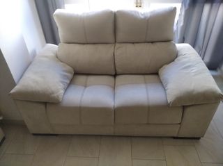 Sofá 2 y 3 plazas beige tela