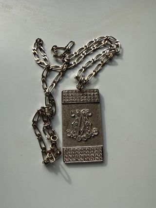 Colgante oro blanco y cadena