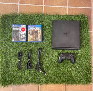 PS4 Slim Negra + 2 Juegos + Mando