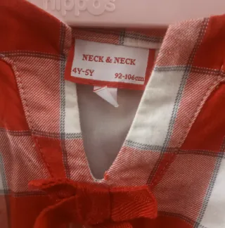 Vestido cuadros rojo y blanco Neck&Neck T4-5