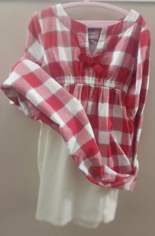 Vestido cuadros rojo y blanco Neck&Neck T4-5