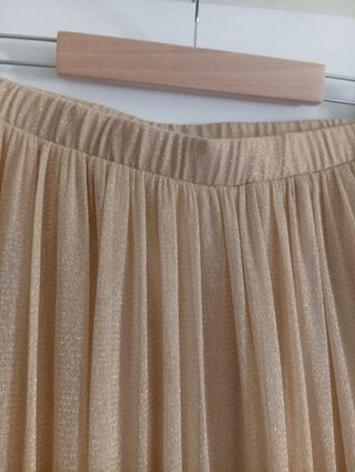 Falda tul brillante beige/dorado talla única