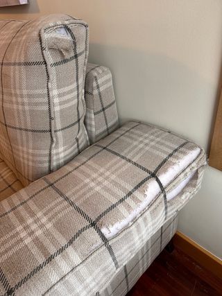 Sofá 3/4 plazas tela madera