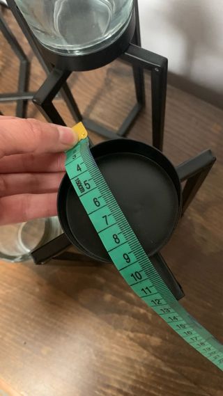 3 Candelabros Negros Metal y Cristal