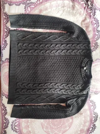 Jersey mujer negro trenzado