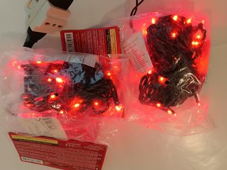 2 confezioni luci LED rosse 35 bollicine