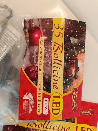 2 confezioni luci LED rosse 35 bollicine