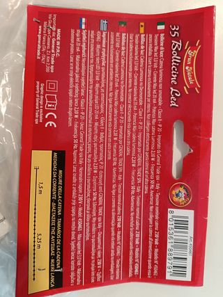 2 confezioni luci LED rosse 35 bollicine