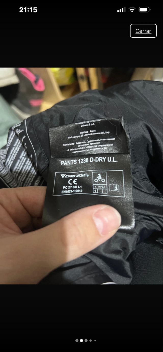 Pantalón Moto Cordura Dainese Negro Mujer