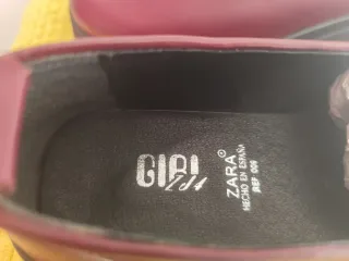 Zapatos Zara Piel Granate Talla 39 Nuevos