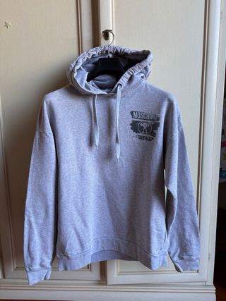 Felpa Moschino con cappuccio grigia taglia 48