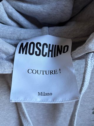 Felpa Moschino con cappuccio grigia taglia 48