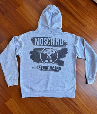 Felpa Moschino con cappuccio grigia taglia 48