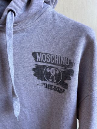 Felpa Moschino con cappuccio grigia taglia 48