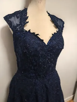 Vestido de fiesta azul oscuro talla M