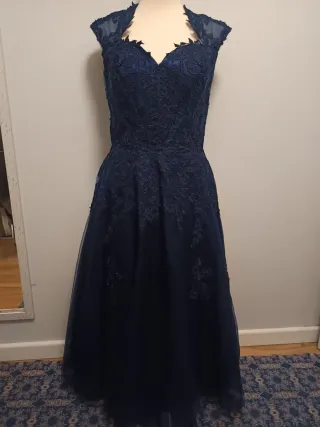 Vestido de fiesta azul oscuro talla M