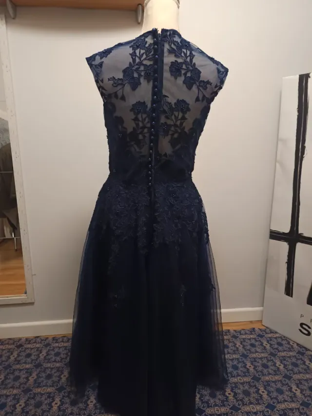 Vestido de fiesta azul oscuro talla M