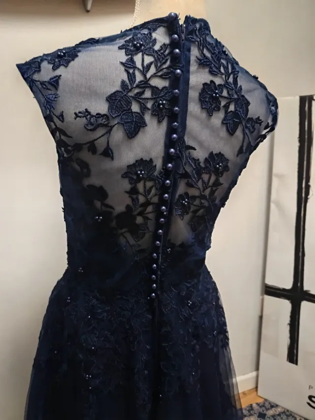 Vestido de fiesta azul oscuro talla M