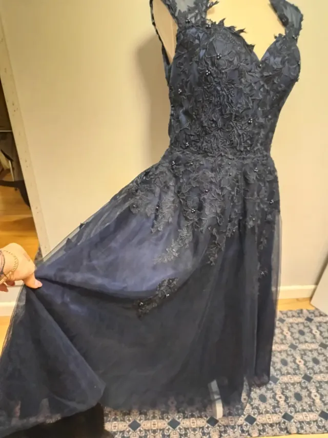 Vestido de fiesta azul oscuro talla M